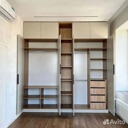 Шкаф распашной с фрезерованными фасадами