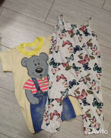 Пакет летних вещей для девочки 6-12 мес