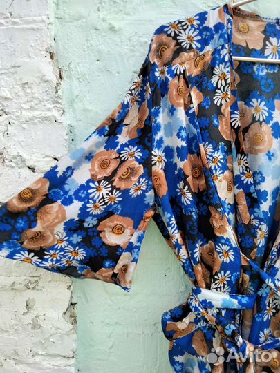 Платье халат длинное, миди