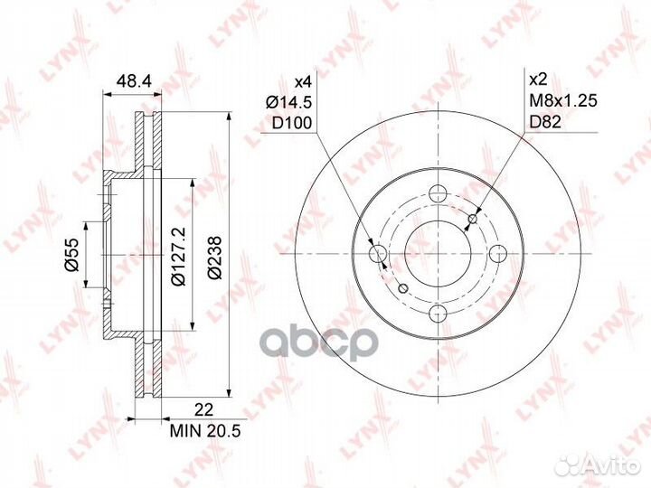 Диск тормозной перед BN1180 lynxauto