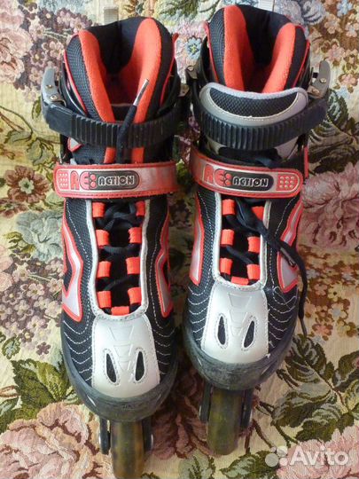 Коньки роликовые раздвижные мужские до 40 размера