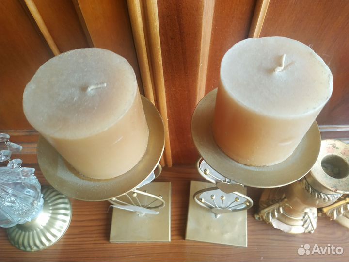 Подсвечники,стекло с подвесками,перламутр и т.д