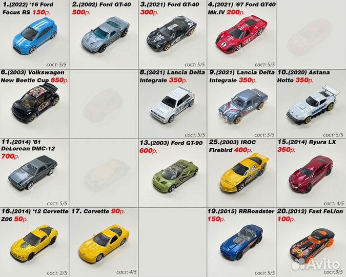 Hot Wheels распакованные модели обн. 01.07.23