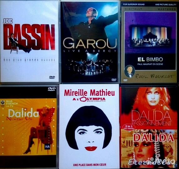 Dassin, Garou, Matheu, Dalida, Abba, Gott, Cher