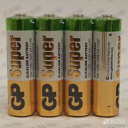 Батарейки щёлочные GP Super AA LR6 алкалиновые 4шт