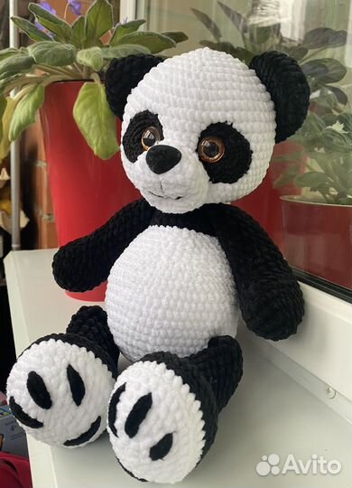 Панда амигуруми вязаная
