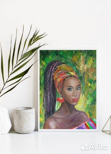 Картина маслом африканка