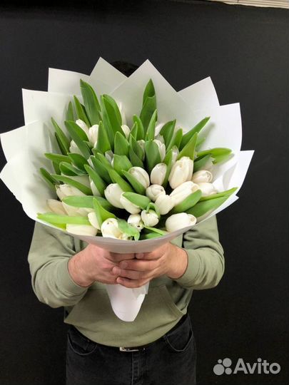 Белые тюльпаны доставка букет