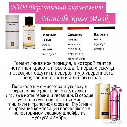 Духи Гринвэй, эквивалент Montale Roses Musk