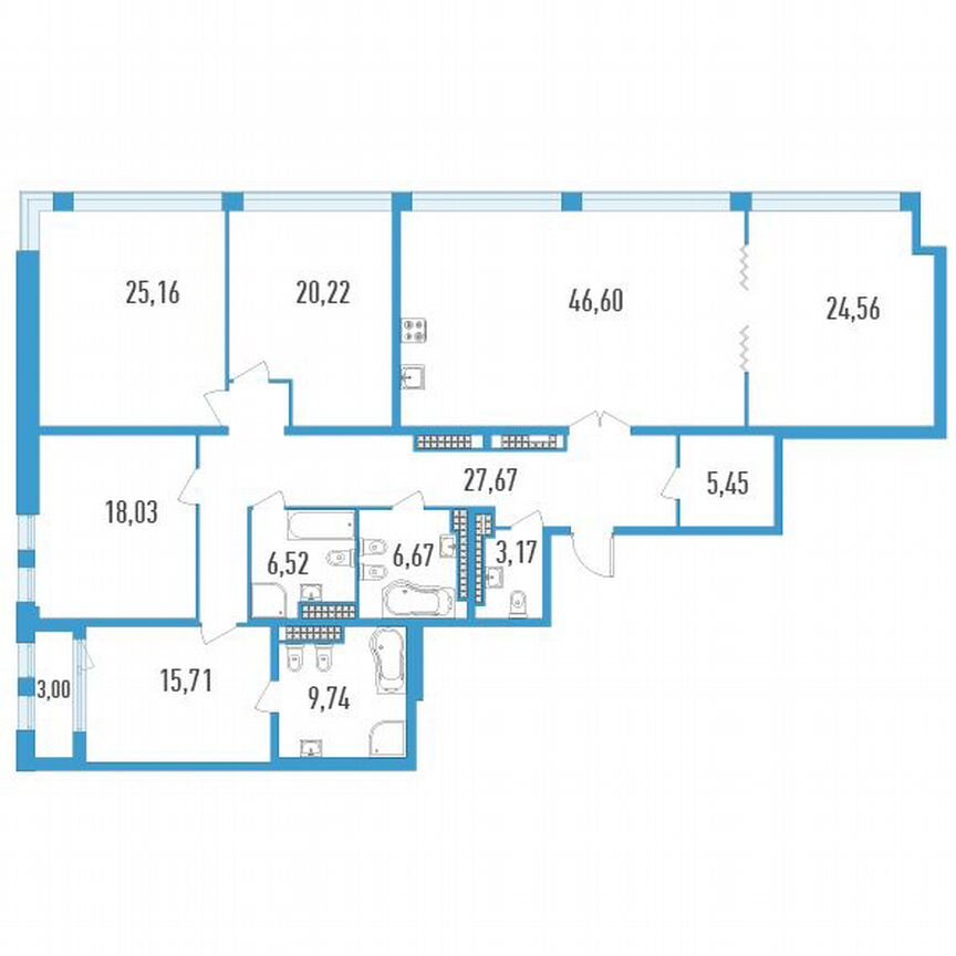 5-к. квартира, 211 м², 19/23 эт.