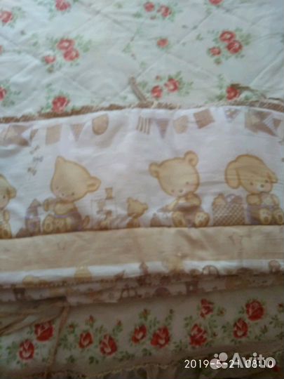 Бортики для кроватки+ балдахин со штативом