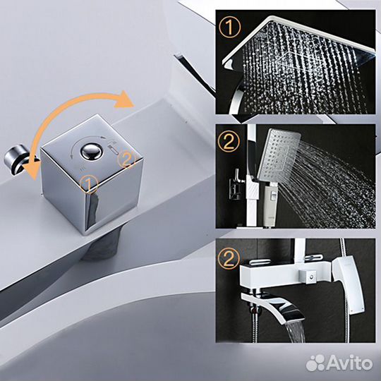 Душевая стойка Gappo G2407-8 белый/хром