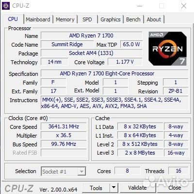Amd ryzen 7 1700