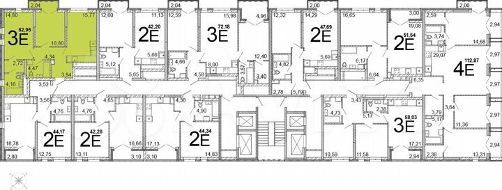 2-к. квартира, 61,4 м², 24/31 эт.