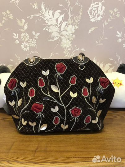 Сумка женская текстильная в коричневых тонах