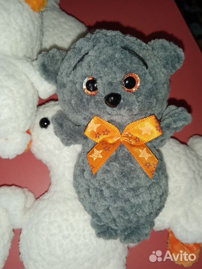 Котик басик Тедди зайка брелок вязаный подарок