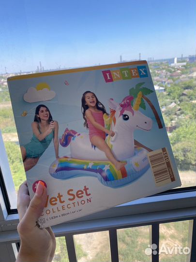 Надувной матрас единорог