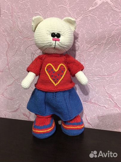 Подарок Кот Тильда вязаный