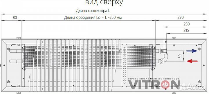 Калорифер внутрипольный вк.400