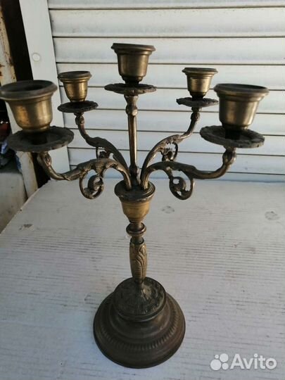 Старинный подсвечник латунь