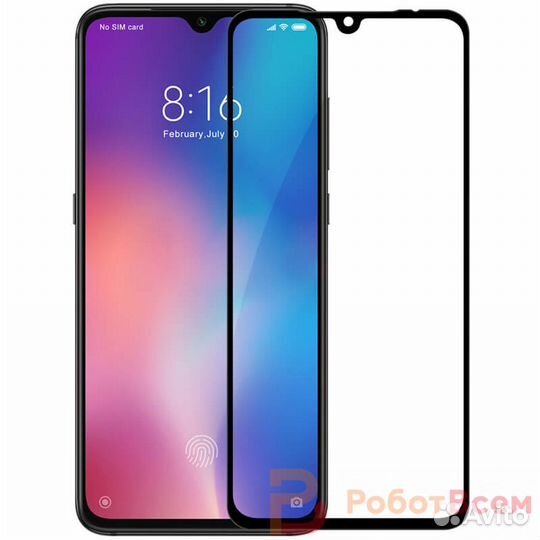 Защитное стекло для Xiaomi Mi 9 SE с рамкой - черн