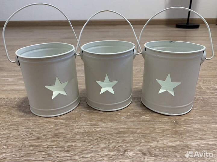 Подсвечники жестяные с ручками