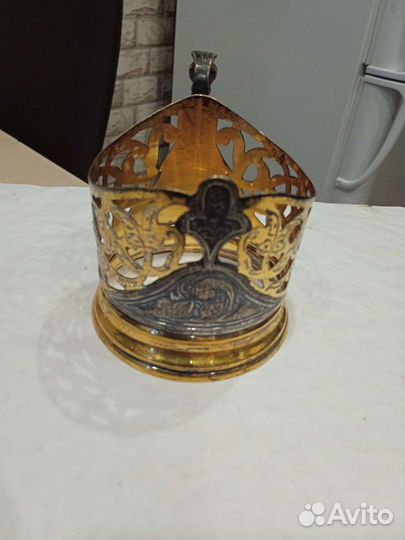 Подстаканник серебряный покрытие позолотой, сделан