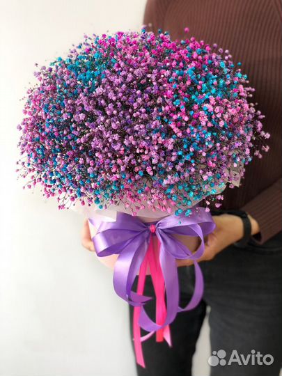 Гипсофила в коробке. Доставка цветов