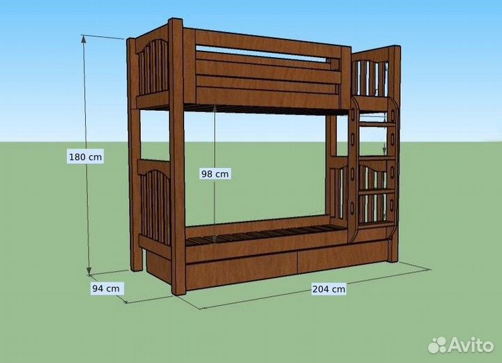 Детская двухъярусная кровать