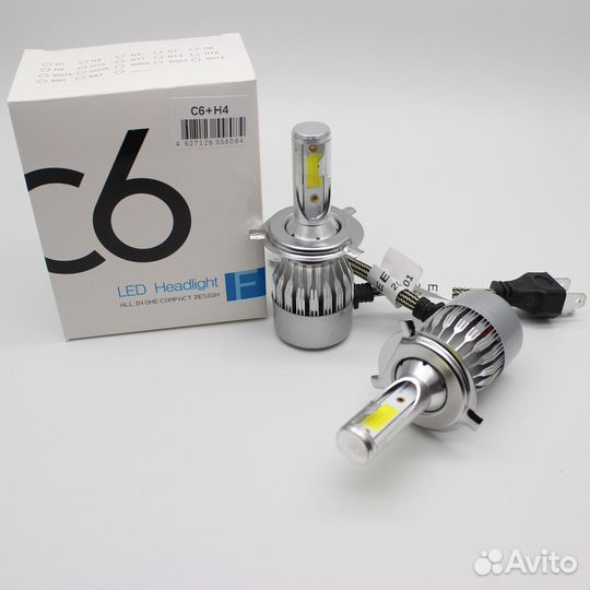 Лампа светодиодная С6 C2R H4, головной свет, 2 шт
