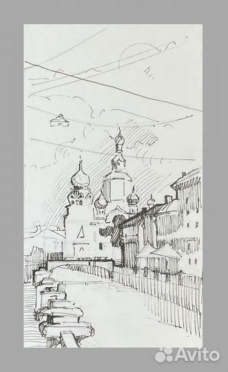 Набросок с видом на храм Спас на Крови