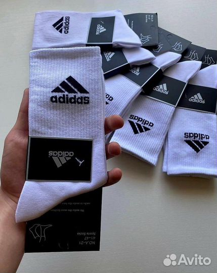 Носки adidas белые высокие
