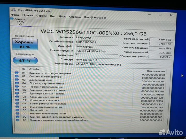 SSD диск M.2 WD Black 256Gb