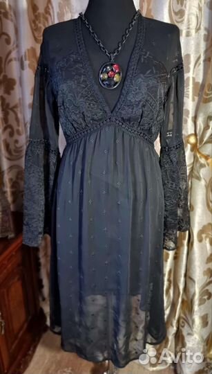 Платье шифоновое кружево, вышивка