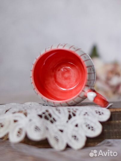 Кружка керамическая ручная работа сердце