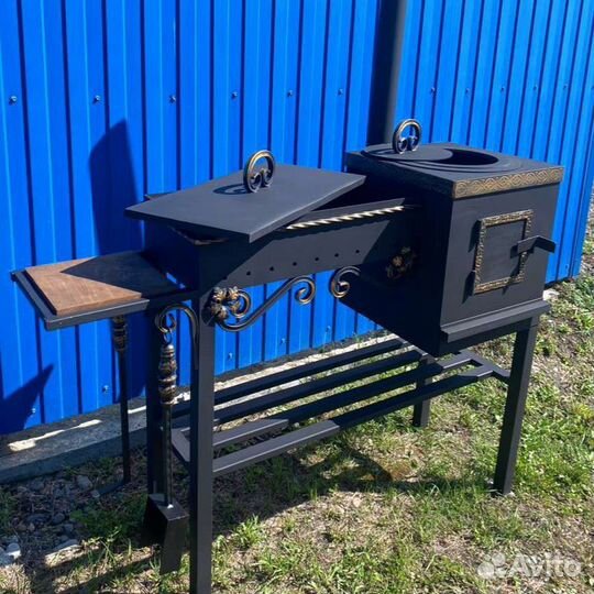 Мангал с печкой под казан