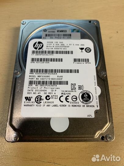 652625-002 HDD HPE 300Gb SAS 2,5