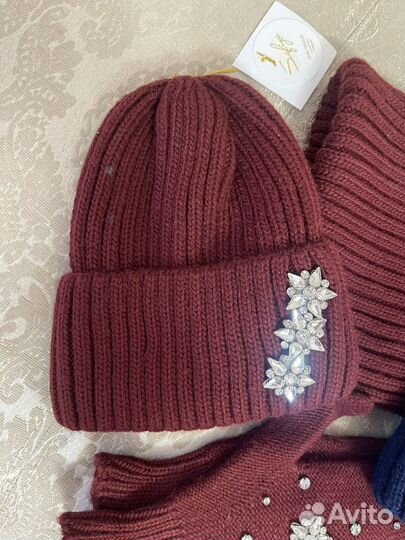 Комплет шапка+снуд+варежки(взрослый)