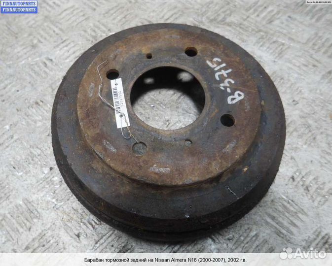 Барабан тормозной зад Nissan Almera II N16, 2002