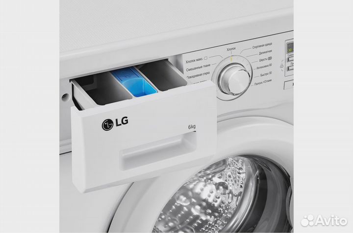 Узкая стиральная машина c прямым приводом, 6кг