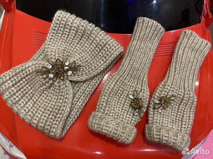 Повязка и митенки