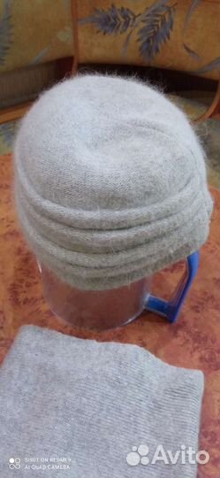 Комплект шапка и шарф женский ангора