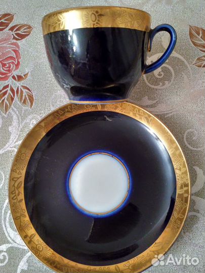 Сервиз лфз кобальт с золотом (чайные пары)