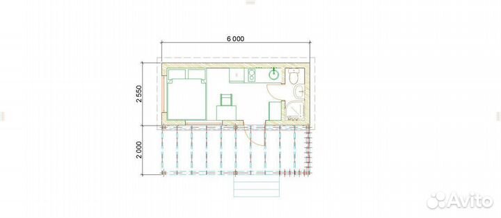Дом модульный 6х2,55 под ключ