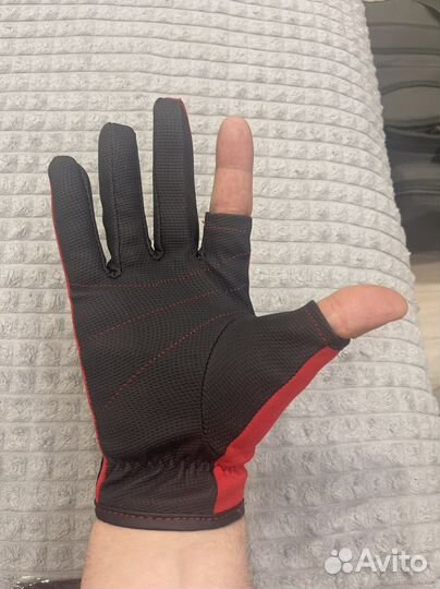 Перчатки спиннингиста Alaskan двухпалые RED/BL 11L