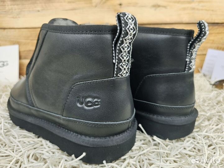 Ugg Neumel Flex Leather Black женские оригинал