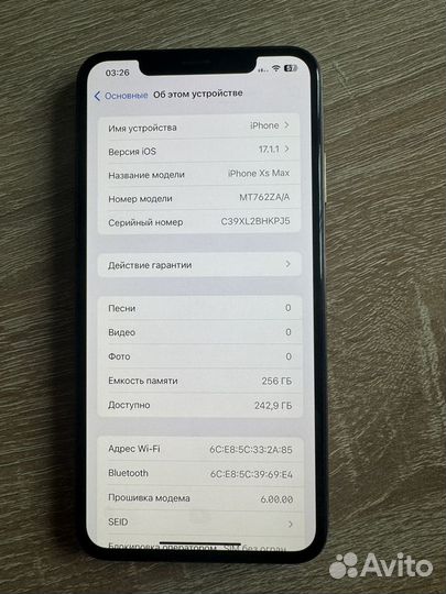 iPhone Xs Max, 256 ГБ