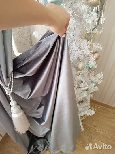 Шторы черный бархат 2 шт