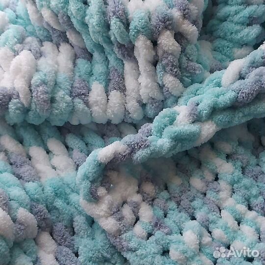Плед вязаный плюшевый