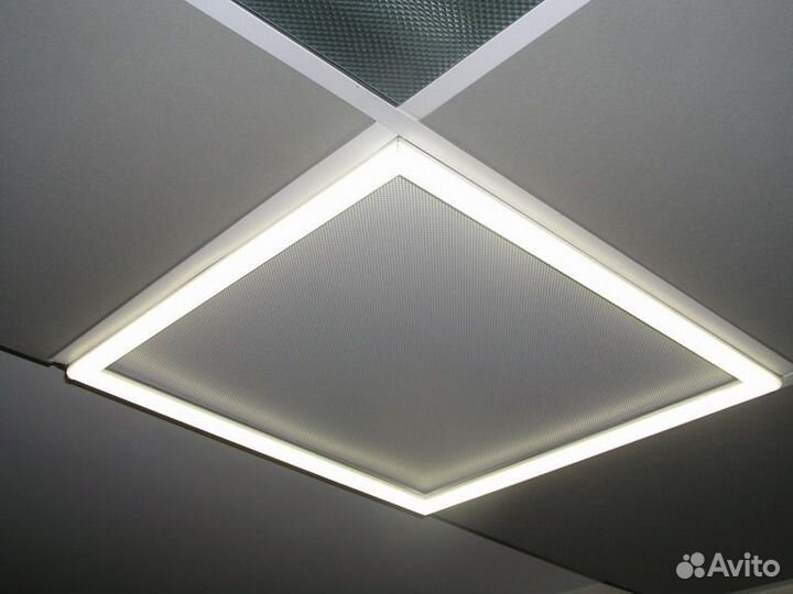 Светильники в потолок Армстронг (призма, опаловые)